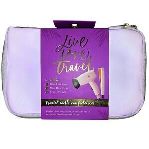 LIVE LOVE TRAVEL.....Mini Blowdryer & Hair Straightener With A Travel Case NWT